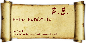 Prinz Eufémia névjegykártya